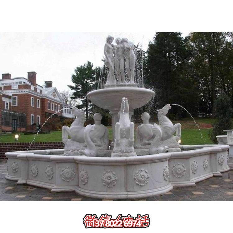 超大型大理石噴泉水景，營(yíng)造完美別墅廣場(chǎng)