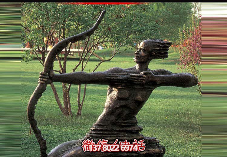 后羿射日雕塑，漆金鑄銅園林景區裝置