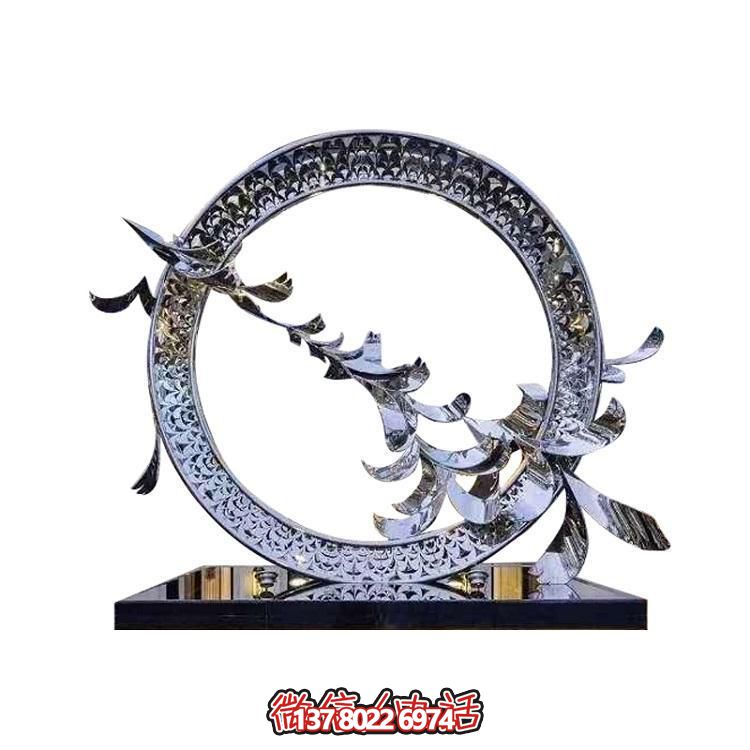 不銹鋼創意鴿子圓環擺件，裝點戶外園林景觀