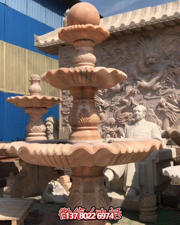 精美雕刻大理石流水擺件，完美搭配豪華別墅和小區噴泉