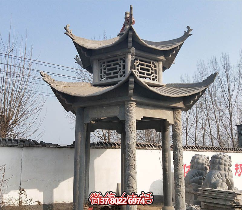 古樸雅致的仿古涼亭，讓你走進歷史悠久的古寺廟