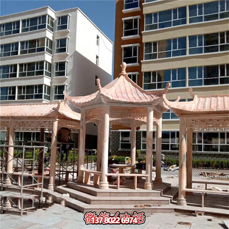 精美雕刻大理石涼亭，為小區(qū)、公園、休閑區(qū)帶來(lái)獨(dú)特視覺(jué)享受