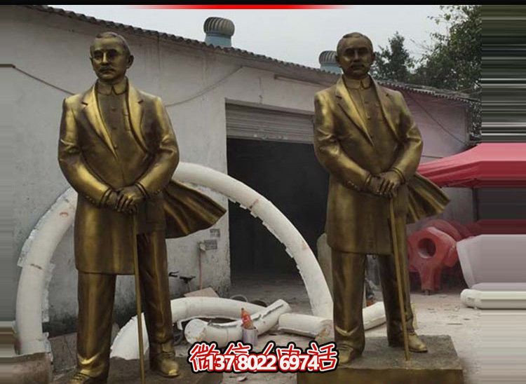 偉人孫中山仿銅雕塑，玻璃鋼擺放景觀園林