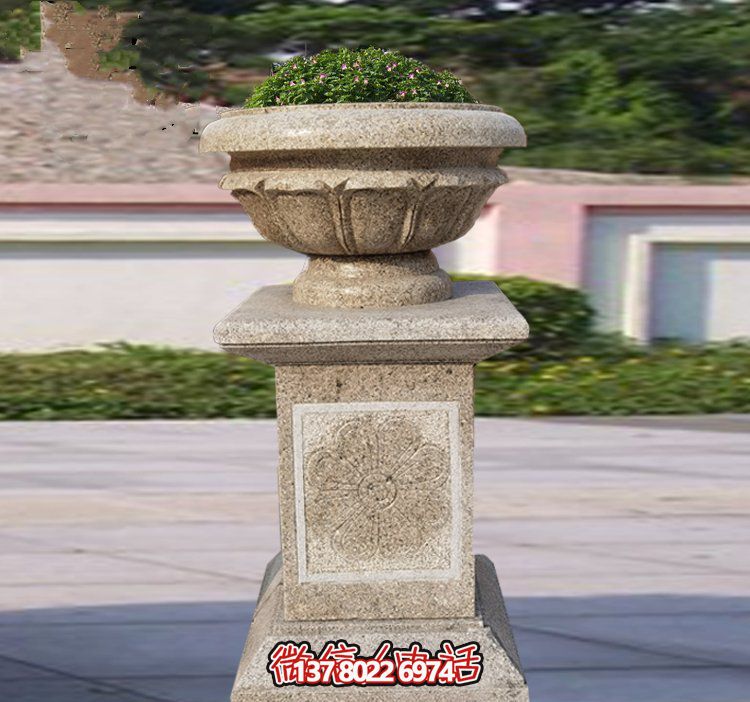 精美石雕花缽，添彰歐式庭院裝飾