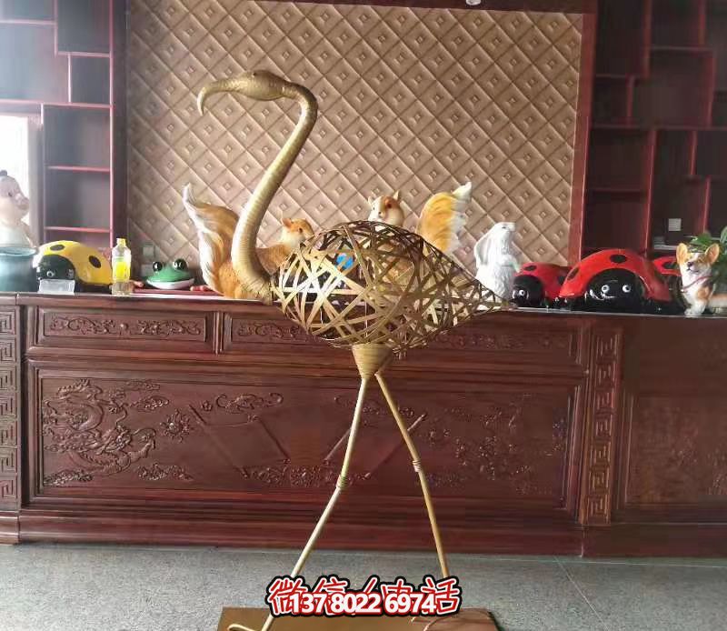 不銹鋼拋光火烈鳥雕塑