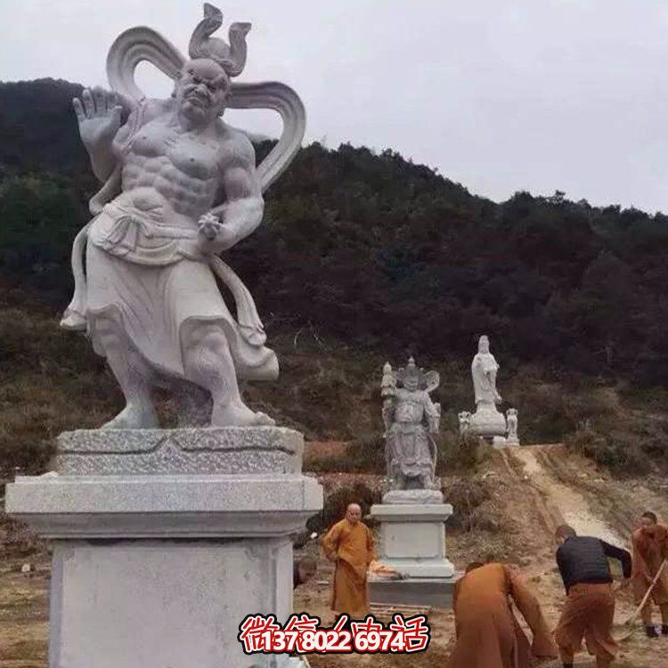 精美大理石景觀雕塑，體現(xiàn)四大金剛之美