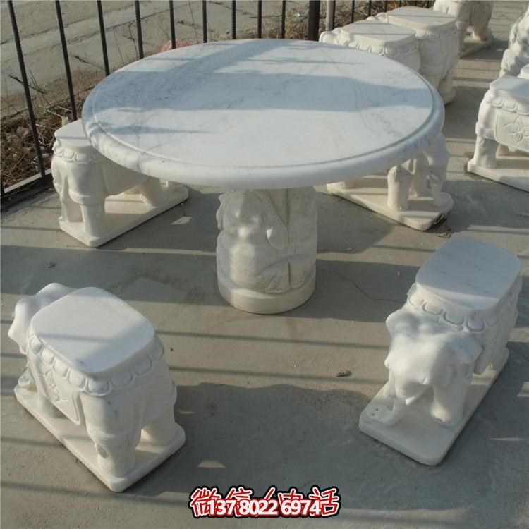 仿古風(fēng)情青石浮雕庭院園林戶(hù)外石桌椅