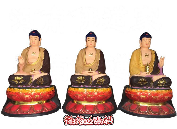 玻璃鋼仿真彩繪如來佛祖供奉雕塑，擁有神秘而又寧靜的氣息