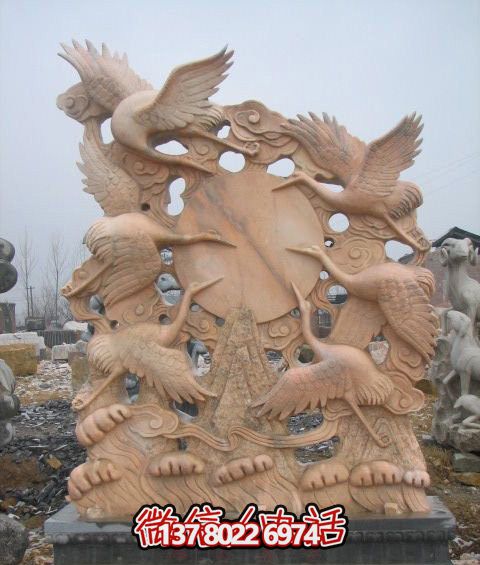 大型景觀仙鶴雕塑，完美演繹晚霞紅