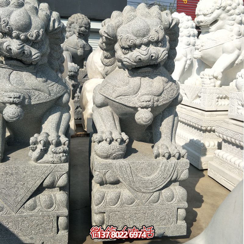 精美大理石獅子雕塑，裝點你的戶外庭院