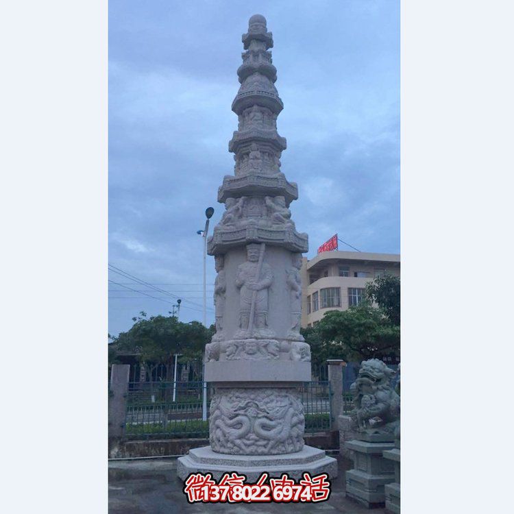 大理石石雕戶(hù)外園林景觀浮雕舍利塔