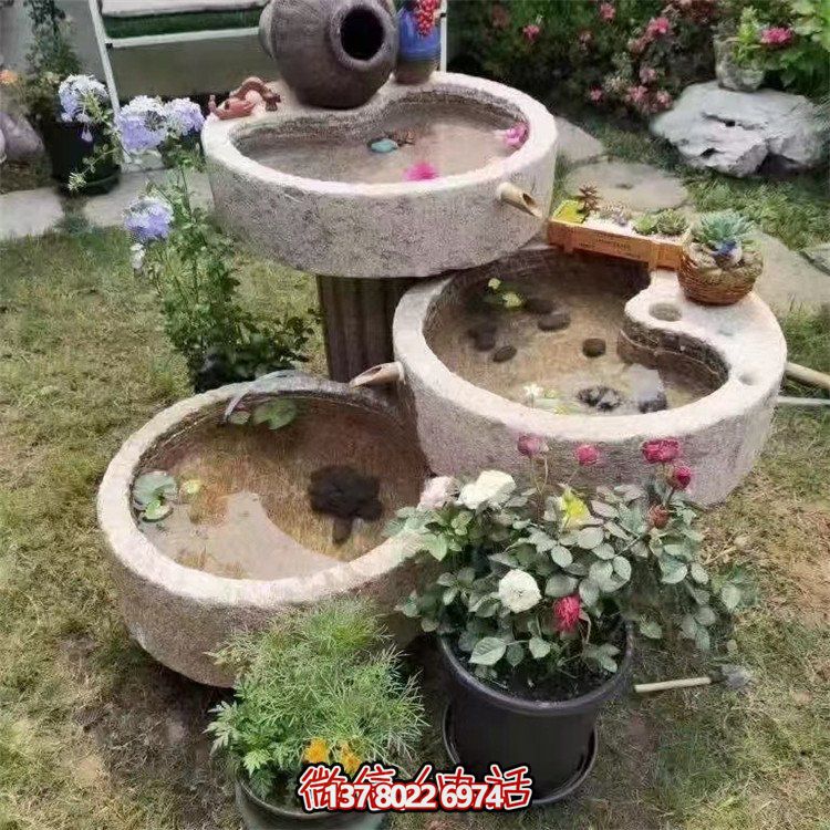 庭院花園創(chuàng)意大理石石雕流水擺件