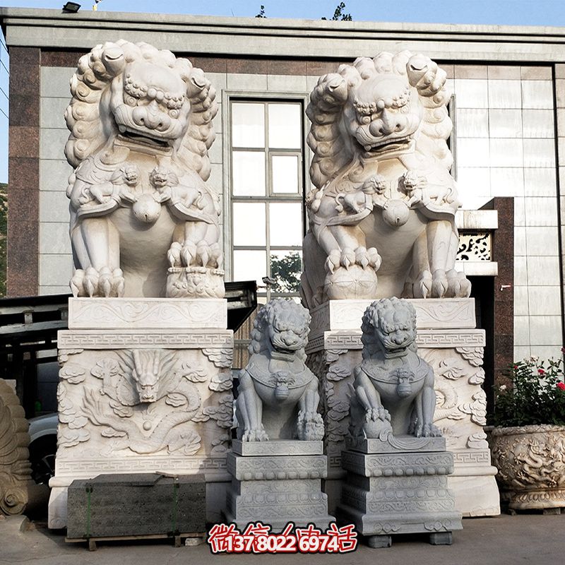 砂石石雕大型仿真動物獅子雕塑 砂石石雕大型仿真動物獅子雕塑