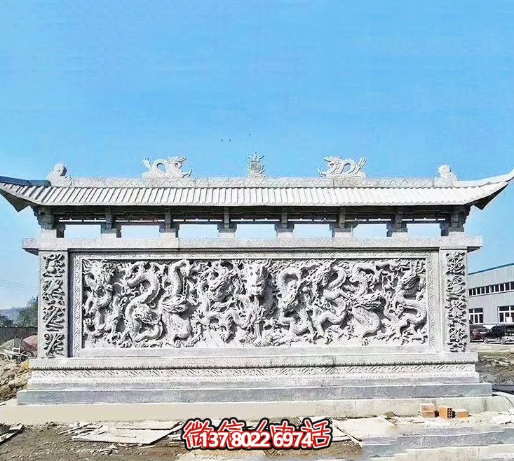 企業(yè)門(mén)口處擺放大理石九龍壁雕塑 企業(yè)門(mén)口處擺放大理石九龍壁雕塑