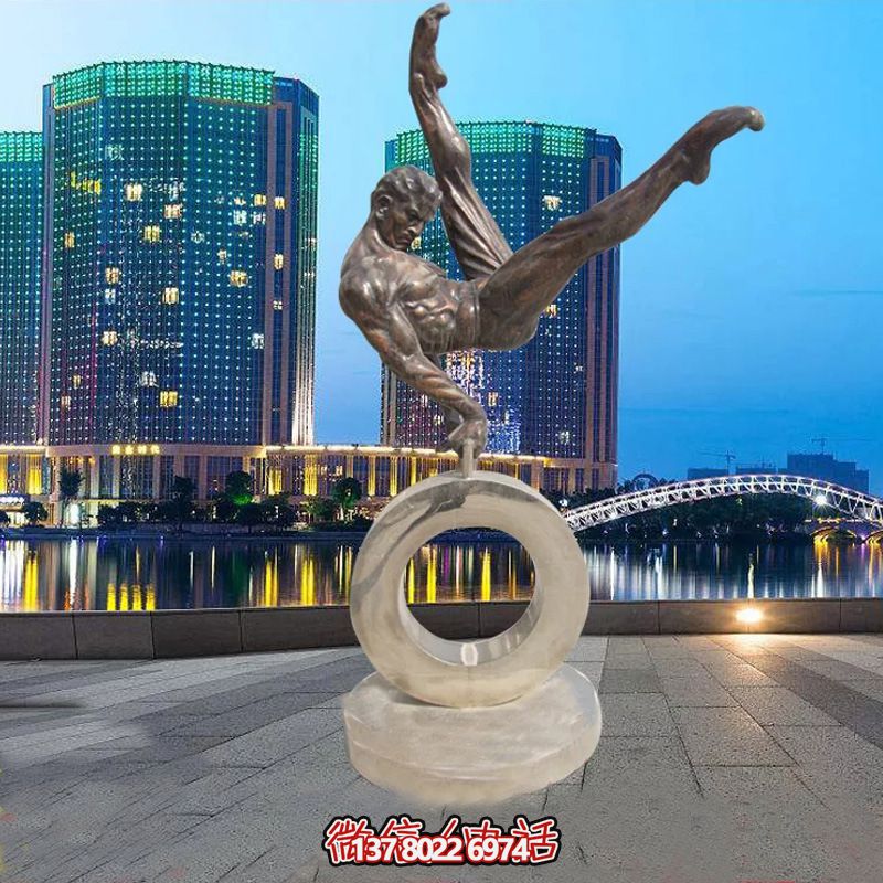 學(xué)校廣場(chǎng)抽象不銹鋼體操運(yùn)動(dòng)人物雕塑